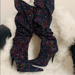 Jeffrey Campbell slouchy cry4u crystal boots